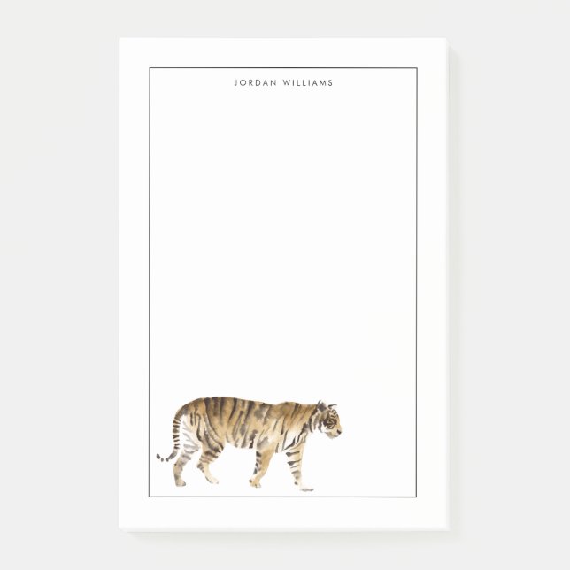 Vattenfärgstiger Walking Post-it Block (Framsida)