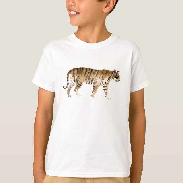 Vattenfärgstiger Walking T Shirt (Framsida)