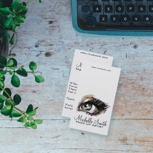 Vattenfärgstillägg i öga, makeup-branding visitkort