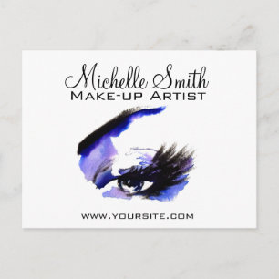Vattenfärgstillägg i öga, makeup-branding vykort