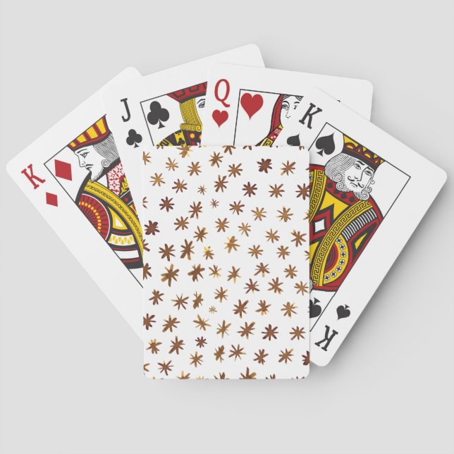 Vattenfärgstjärnor - bärnstensfärgad casinokort (Baksidan)