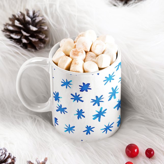 Vattenfärgstjärnor - blå kaffemugg (Skapare uppladdad)