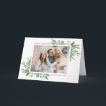 Vattenfärgstjuren Foliage och Holly Ram Helgkort<br><div class="desc">God Jul! Skicka helgdag önskemål till familj och vänner med det här gröna helgdag-kortet. Den har en vattenfärgad illustration av hollier,  gräs nål och eukalyptus och evergreen med klassisk typografi. Anpassa genom att ha med ditt favoritfoto och lägga till namn och meddelande. Matchande objekt är tillgängliga.</div>