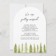 Vattenfärgsträd Bröllopsinbjudan