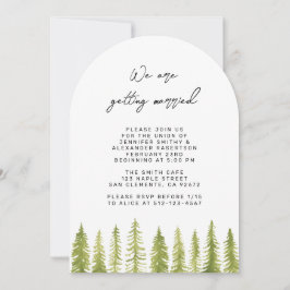 Vattenfärgsträd Bröllopsinbjudan Inbjudningar