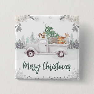 Vattenfärgsträdsdjur Blommigten Jul Knapp