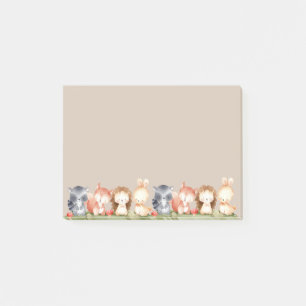 Vattenfärgsträdsdjur Teckning Cute Art Post-it Block