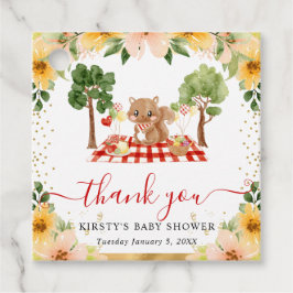Vattenfärgsträdsekorrel Picnic Baby Shower Gåvor Etiketter