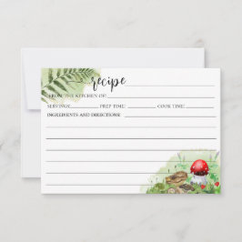 Vattenfärgsträdssvampar Ferns Recept Card Inbjudningar