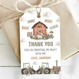 Vattenfärgstraktor Gård 1-årsdag  Presentetikett
