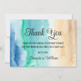 Vattenfärgstrand Bebisbad Tack  Kort