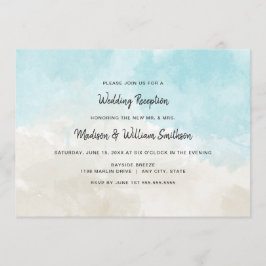 Vattenfärgstrand Bröllopsmottagning endast Inbjudningar