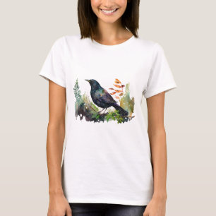 Vattenfärgstrast På Gren T Shirt