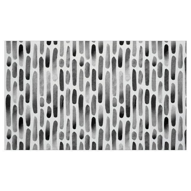 Vattenfärgstreck 091121 - svart och vitt tyg (Fat Quarter)