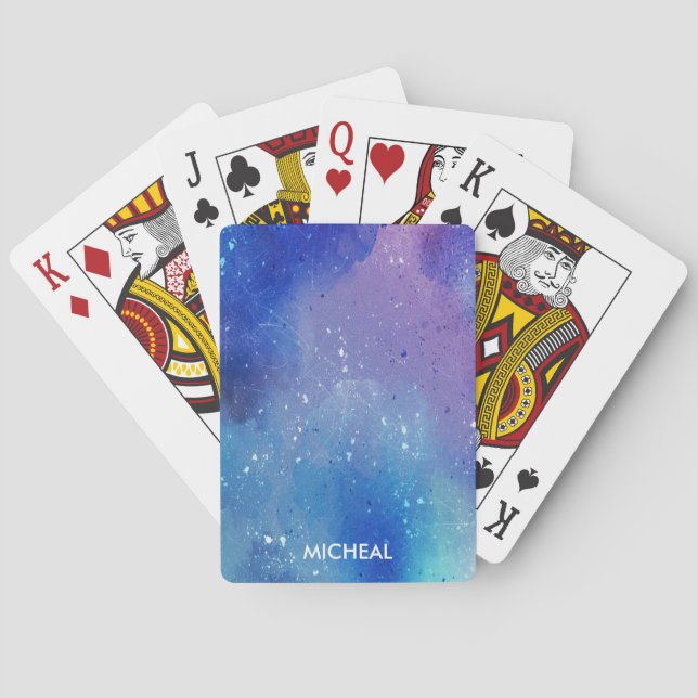 Vattenfärgstreck - dekoration | casinokort (Baksidan)