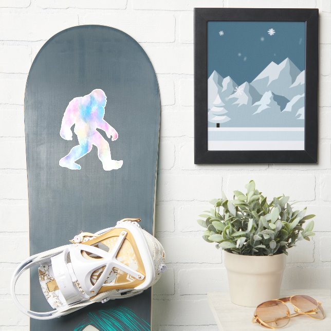 Vattenfärgstreck Klistermärken (Snowboard)