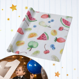 VattenfärgsTrend Tropical Summer Fruits Mönster Presentpapper