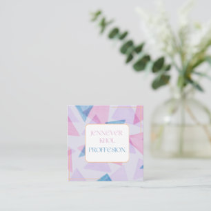 Vattenfärgstriangel Mauve Grått Rosa Cream QR CODE Fyrkantigt Visitkort