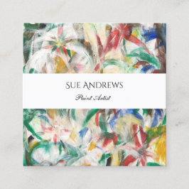 Vattenfärgstriangel Personlig Artist QR-kod Fyrkantigt Visitkort