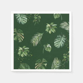 VattenfärgsTropical Greenery Grönt Foliage Löv Pappersservett
