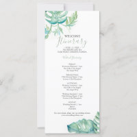 VattenfärgsTropical Grey Bröllop Itinerary