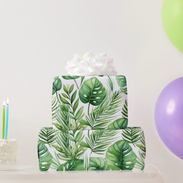 VattenfärgsTropical Löv Mönster Presentpapper (Festgåvor)