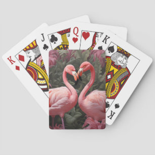 VattenfärgsTropical Rosa Flamingo Romantik Casinokort