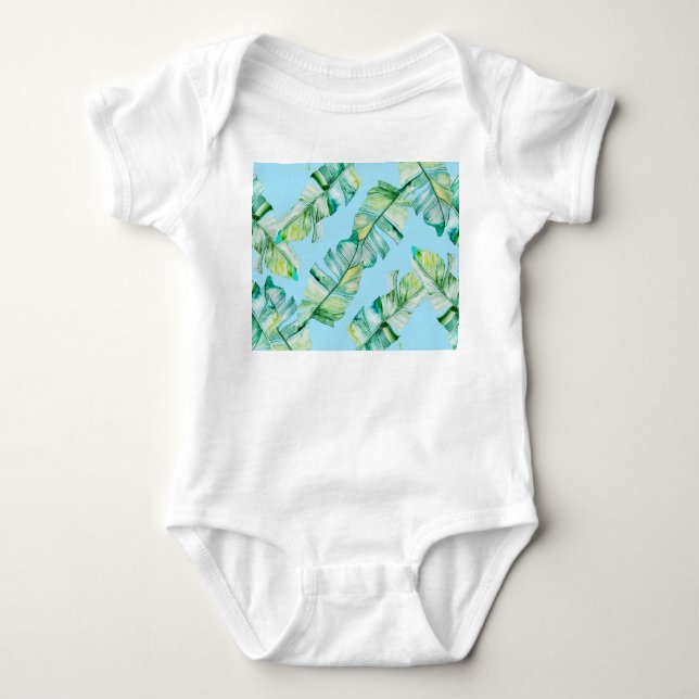 Vattenfärgstropiska löv, sömlös illustration. t shirt (Framsida)
