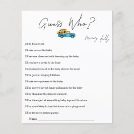 Vattenfärgstruck med solrosor Gissa vem-spelet