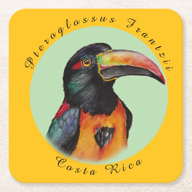 Vattenfärgstrumpa Underlägg Papper Kvadrat (Framsidan)