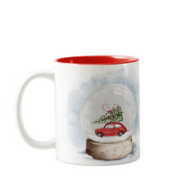 Vattenfärgstryck för en Julglob i snö