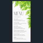Vattenfärgstryck Grönten Fern Löv Bröllop Meny<br><div class="desc">Det här anpassadet-menykortet har vattenfärgschartreuse grönt fern lövs och lägger till ett grönt accent i händelsetabellen. Anpassa den genom att lägga till information. Det här fern-menykortet är perfekt för vår bröllop,  babyduschar,  möhippor,  födelsedagar med mera.</div>
