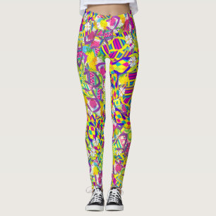 Vattenfärgstryck, Vänd flopp Mönster Leggings