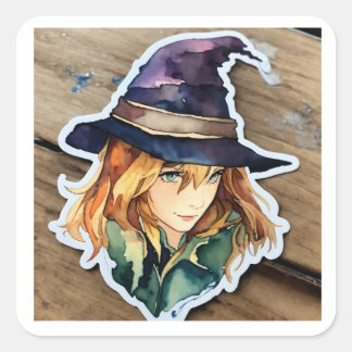 Vattenfärgstrypning Fyrkantigt Klistermärke