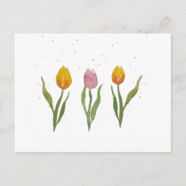Vattenfärgstulips / Aquarell Tulpen Vykort