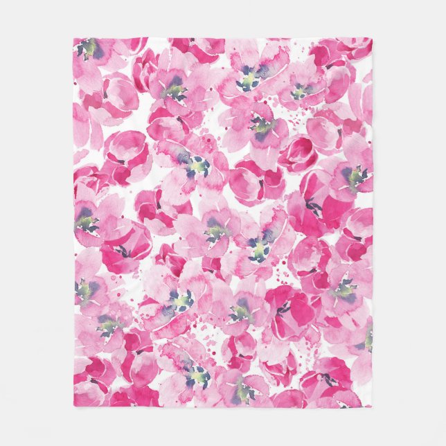 Vattenfärgstulor: handdragen kortdesign fleecefilt (Framsidan)