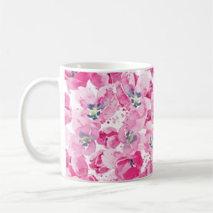 Vattenfärgstulor: handdragen kortdesign kaffemugg