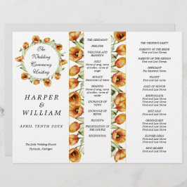 vattenfärgstulor trefaldigt bröllopsprogram