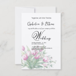 Vattenfärgstuppar, bröllopsinbjudan inbjudningar