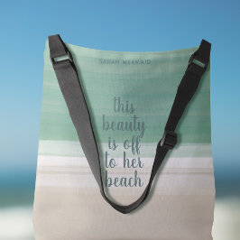 Vattenfärgsturkos Ocean Beach Crossbody Bag Axelväska