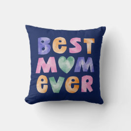 Vattenfärgstypografi Bästa Mamma någonsin Kudde