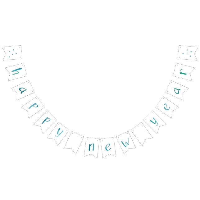 Vattenfärgstypografi Gott nytt år-design Vimplar (Alla)