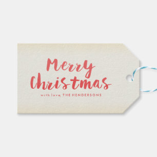 Vattenfärgstypografi och Rand God jul Presentetikett