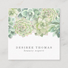 Vattenfärgsuckor för botaniska Gröntar Fyrkantigt Visitkort