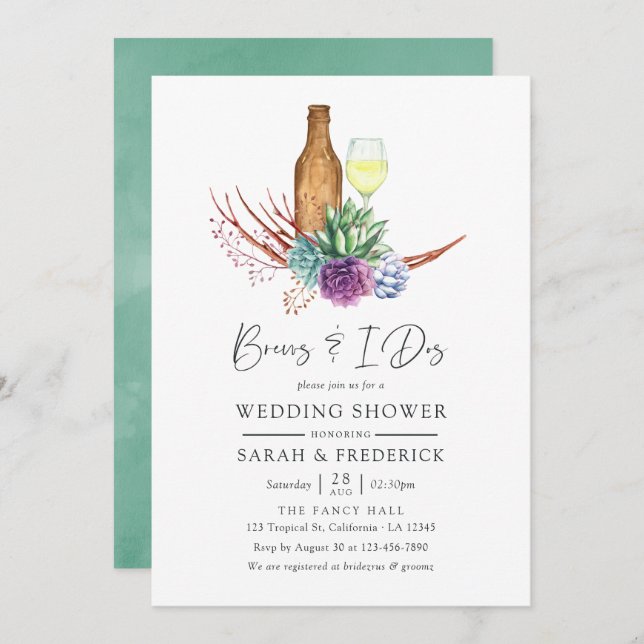 Vattenfärgsuckulat brinner innan den doseras inbjudningar (Fram/baksida)