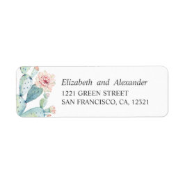 Vattenfärgsukulor bröllop. Cactus adress Returadress Etikett