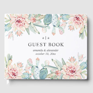 Vattenfärgsukulor bröllop. Rosa blommigt Gästböcker