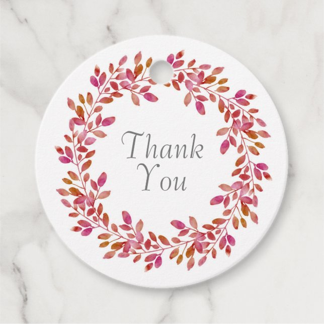  vattenfärgsutandning för hösten Löv 2 Gåvor Etiketter (Framsida)