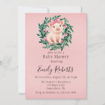 Vattenfärgsutandning med Gris Girl Baby Shower