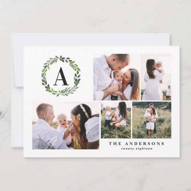 Vattenfärgsutandning multifoto julkort (Framsida)